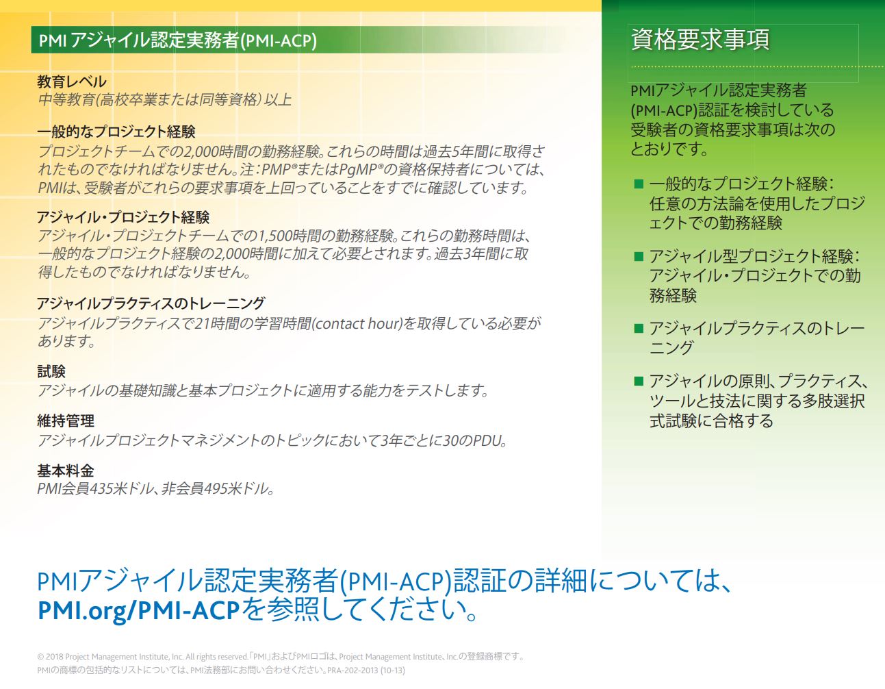 PMI−ACP受験資格